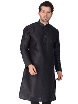 Vastramay - Black Silk Blend Kurta