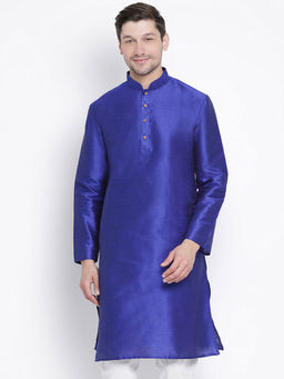 Vastramay - Blue Silk Blend Kurta
