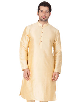 Vastramay - Gold Silk Blend Kurta