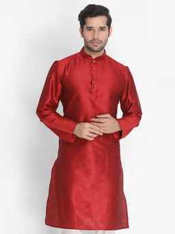 Vastramay - Maroon Silk Blend Kurta