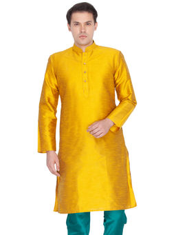 Vastramay - Mustard Silk Blend Kurta