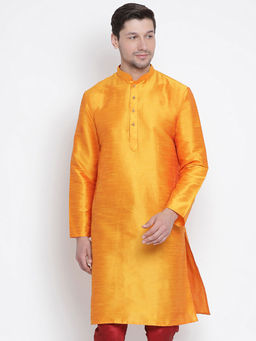 Vastramay - Orange Silk Blend Kurta