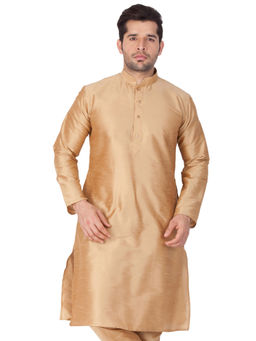 Vastramay - Gold Silk Blend Kurta