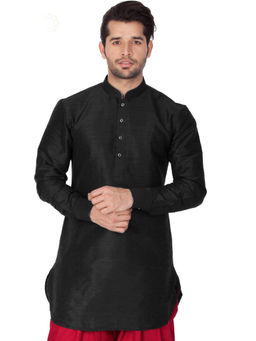 Vastramay - Black Silk Blend Kurta
