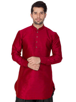 Vastramay - Maroon Silk Blend Kurta