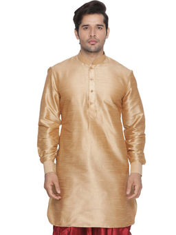 Vastramay - Gold Silk Blend Kurta
