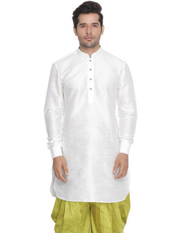 Vastramay - White Silk Blend Kurta
