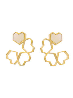 VARNIKA ARORA - Sepal- 22K Gold Plated Mother Of Pearl Heart Earrings
