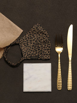 Vastramay - Animal Printed Reusable Free Size Comfortable Brown Mask (Pack of 1)