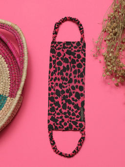 Vastramay - Animal Printed Reusable Free Size Comfortable Pink Mask (Pack of 1)