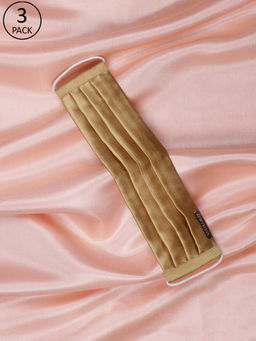 Vastramay - Solid Reusable Free Size Comfortable Gold Mask (Pack of 1)