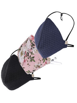 Vastramay - Quilted Reusable Anti-Pollution Multi-Color Mask (Pack of 3)
