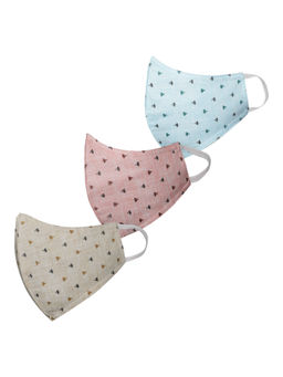 Vastramay - Self Design Reusable Anti-Pollution Comfortable Half Face Multi-Color Mask (Pack of 3)