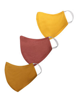 Vastramay - Solid Reusable Anti-Pollution Comfortable Half Face Multi-Color Mask (Pack of 3)