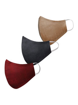 Vastramay - Solid Reusable Anti-Pollution Comfortable Half Face Multi-Color Mask (Pack of 3)