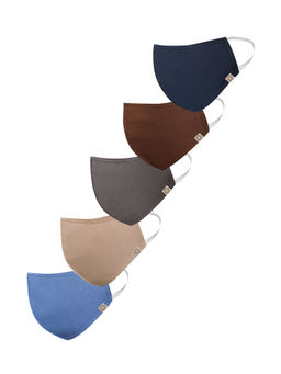 Vastramay - Solid Reusable Anti-Pollution Comfortable Half Face Multi-Color Mask (Pack of 5)