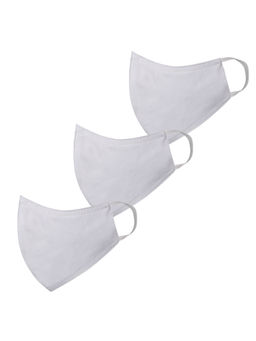 Vastramay - Solid Reusable Anti-Pollution Comfortable Half Face White Mask (Pack of 3)