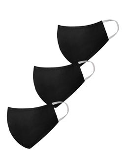 Vastramay - Solid Reusable Anti-Pollution Comfortable Half Face Black Mask (Pack of 3)