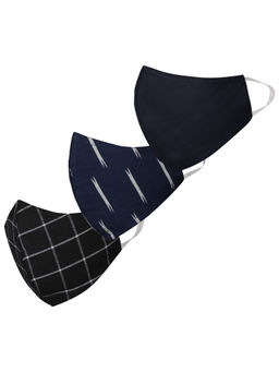 Vastramay - Self Design Reusable Anti-Pollution Comfortable Half Face Multi-Color Mask (Pack of 3)