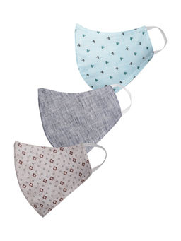 Vastramay - Self Design Reusable Anti-Pollution Comfortable Half Face Multi-Color Mask (Pack of 3)