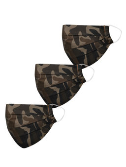 Vastramay - Self Design Reusable Anti-Pollution Comfortable Half Face Brown Mask (Pack of 3)