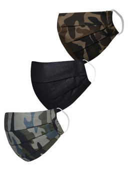 Vastramay - Self Design Reusable Anti-Pollution Comfortable Half Face Multi-Color Mask (Pack of 3)