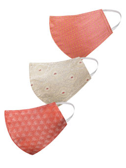 Vastramay - Woven Design Reusable Anti-Pollution Comfortable Half Face Multi-Color Mask (Pack of 3)