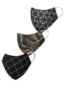 Vastramay - Self Design Reusable Anti-Pollution Comfortable Half Face Multi-Color Mask (Pack of 3)