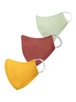 Vastramay - Solid Reusable Anti-Pollution Comfortable Half Face Multi-Color Mask (Pack of 3)