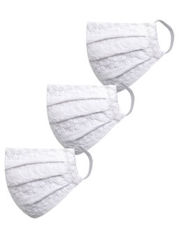 Vastramay - Solid Reusable Anti-Pollution Comfortable Half Face White Mask (Pack of 3)