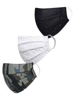 Vastramay - Self Design Reusable Anti-Pollution Comfortable Half Face Multi-Color Mask (Pack of 3)