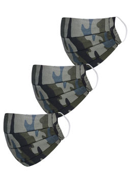 Vastramay - Camouflage Printed Reusable Anti-Pollution Comfortable Half Face Grey Mask (Pack of 3)