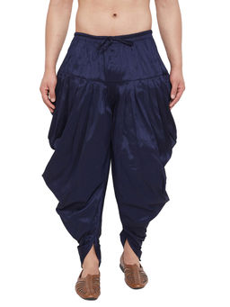 Vastramay - Men Navy Blue Cowl Dhoti