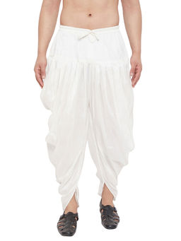 Vastramay - Men White Cowl Dhoti