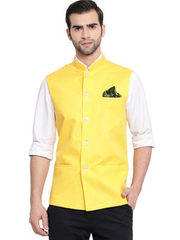 Vastramay - Men Yellow Nehru Jacket