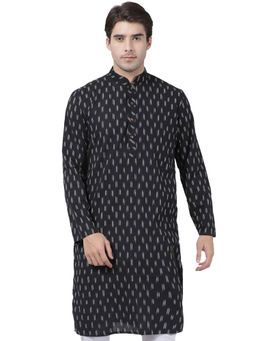 Vastramay - Mens Black Pure Cotton Kurta