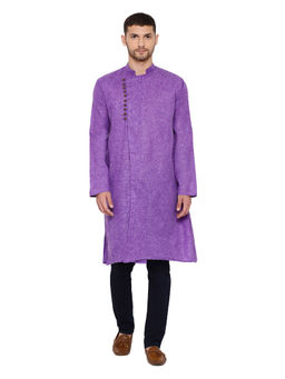 Vastramay - Mens Purple Cotton Blend Kurta