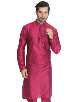Vastramay - Men Purple Cotton Blend Kurta
