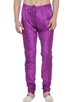 Vastramay - Men Purple Cotton Silk Pyjama