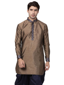 Vastramay - Men Bronze Cotton Silk Kurta