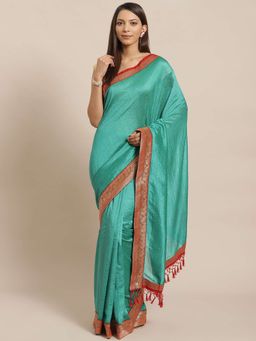 Sareemall - Green Solid Saree Unstitched Blouse