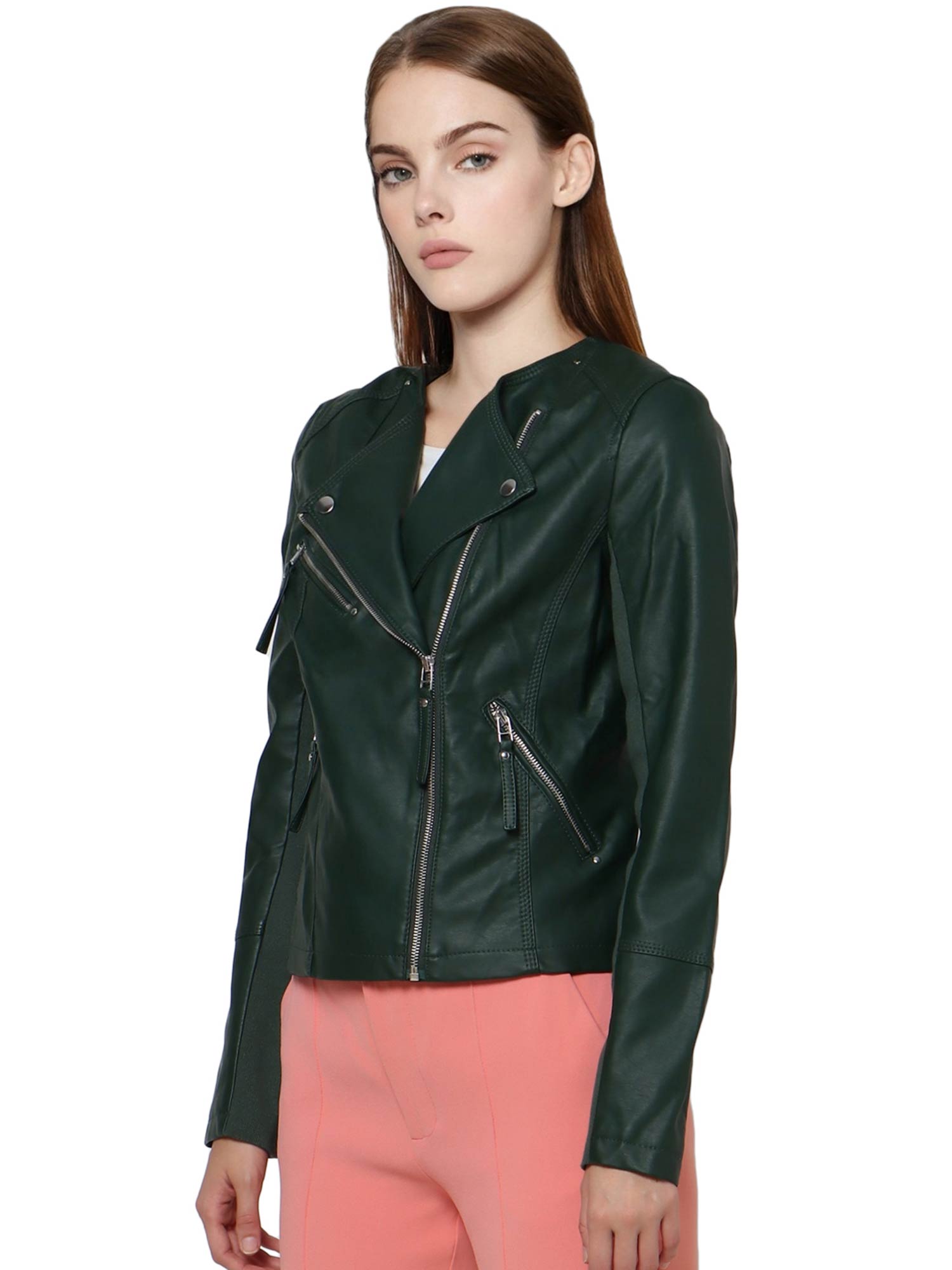 VERO MODA Green Biker Jacket Online 