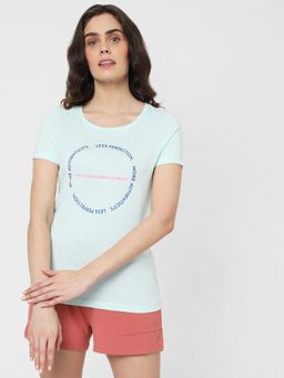 VERO MODA - Blue Regular Printed T-Shirt