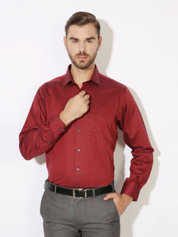 Van Heusen - Maroon Solid Shirt