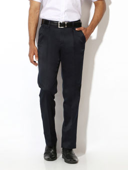 Van Heusen - Navy Blue Solid Trouser