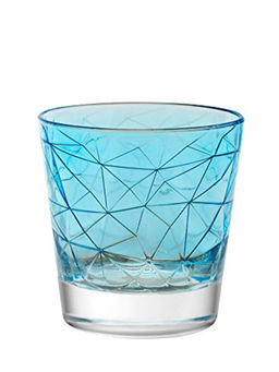 Vidivi - Lead Free Glass, Dolomiti Arlecchino Tumbler 370 ml, set of 6, Made in Italy