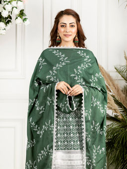 Mulmul - Green Embroidered Belchanderi Dupatta