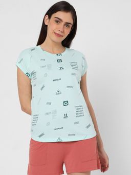 VERO MODA - Blue Shipping All Over Print T-Shirt
