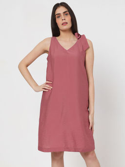 VERO MODA - Pink Shift Solid Dresses
