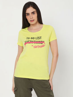 VERO MODA - Green Regular Printed T-shirt
